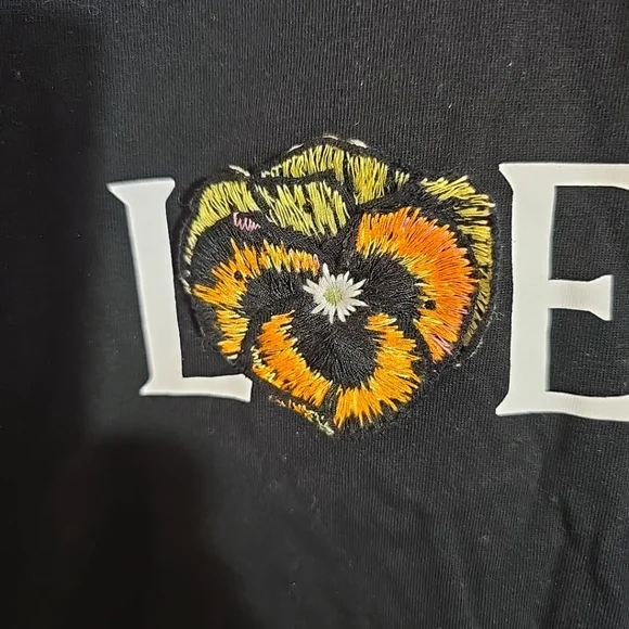 Loewe Pansy Black Logo T-Shirt for Men Size M